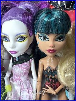 13 Monster High Dolls Lot Lagoona Frankie GiGi Spectra Clawdeen Ghoulia Cleo