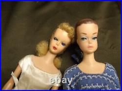 1958 Mattel Blonde Ponytail Barbie+ 1962 Fashion Queen + Case & Clothes