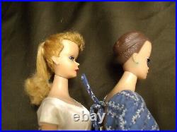 1958 Mattel Blonde Ponytail Barbie+ 1962 Fashion Queen + Case & Clothes