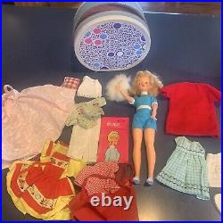 1960'S IDEAL BLONDE HIGH COLOR TAMMY Lot W Case For Clothes EUC
