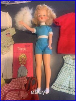 1960'S IDEAL BLONDE HIGH COLOR TAMMY Lot W Case For Clothes EUC
