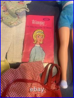 1960'S IDEAL BLONDE HIGH COLOR TAMMY Lot W Case For Clothes EUC