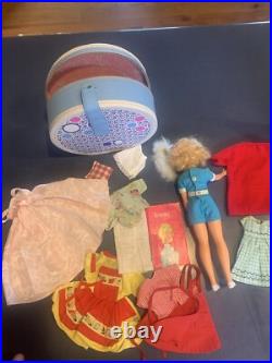 1960'S IDEAL BLONDE HIGH COLOR TAMMY Lot W Case For Clothes EUC