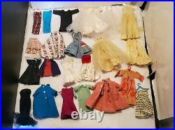 1960's BARBIE SKIPPER KEN FRANCIE MIDGE, 3 CASES, LOTS OF CLOTHES & ACCESSORIES