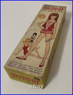 1960s SKIPPER Barbie Doll Japan, Original Vinyl #360 Case, Box, Accessories Lot