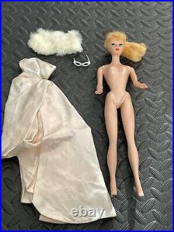 1961 BARBIE DOLL withBLACK VINYL CASE PONYTAIL & LOTS OF ACCESSORIES Freckle Midge