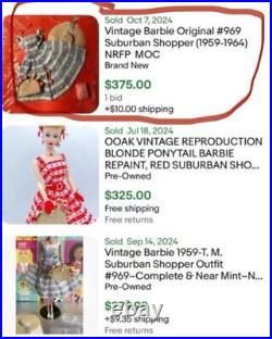 1961 BUBBLE CUT BARBIESHE IS PERFECT! In Original Mint Suburban Shopper Outfit