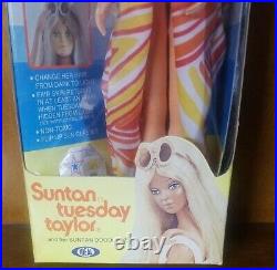 1977 Ideal Tuesday Taylor Doll and Her Suntan Doodles NRFB New Mint In Box Vtg
