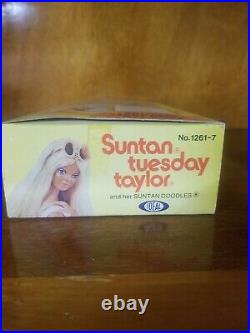 1977 Ideal Tuesday Taylor Doll and Her Suntan Doodles NRFB New Mint In Box Vtg