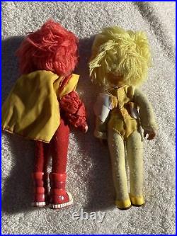 1983 Hallmark Vinyl Rainbow Brite Doll Red Green White Yellow Sprite Lite Lot