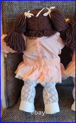 1985 Cabbage Patch Kids AA TWINS Dolls Black Hair Pacifier Mint All Original