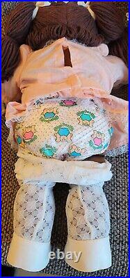 1985 Cabbage Patch Kids AA TWINS Dolls Black Hair Pacifier Mint All Original
