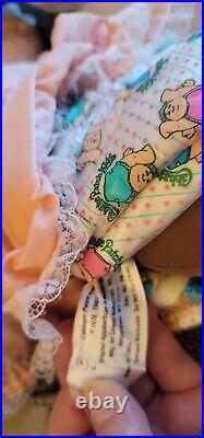 1985 Cabbage Patch Kids AA TWINS Dolls Black Hair Pacifier Mint All Original