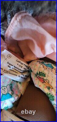 1985 Cabbage Patch Kids AA TWINS Dolls Black Hair Pacifier Mint All Original