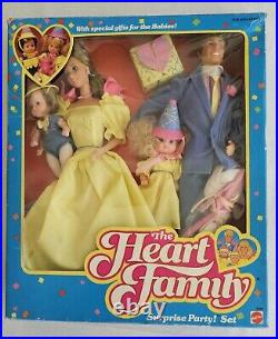 1985 Mattle #2393 The Heart Family SURPRISE PARTY! SET NRFB Dolls Mint