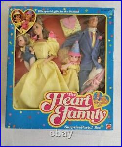 1985 Mattle #2393 The Heart Family SURPRISE PARTY! SET NRFB Dolls Mint