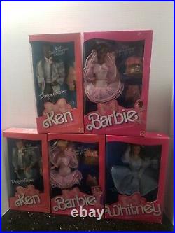 1987 Perfume Pretty Barbie Whitney and Giving Ken Complete Set AA NRFB Lot