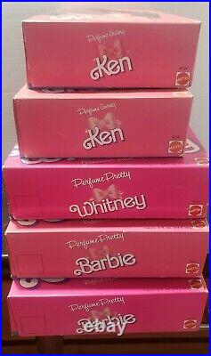 1987 Perfume Pretty Barbie Whitney and Giving Ken Complete Set AA NRFB Lot