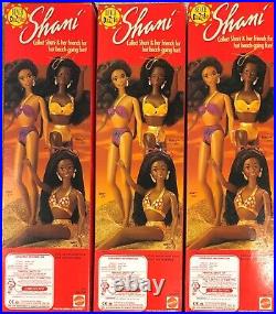 1991 Mattel Shani Beach Dazzle Barbie Lot of 3 Dolls Nichelle, Shani & Asha NRFB