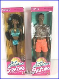 1991 Sun Sensation Barbie Lot of 7 NRFB COMPLETE SET RARE HTF GREAT CONDTION