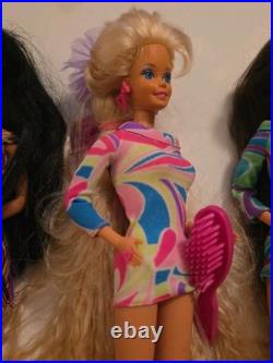 1992 Totally Hair Barbie with Hair Ties, Shoes, Original Dress Barbie Lot Extras