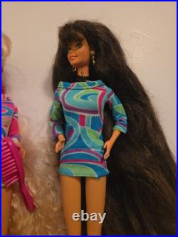 1992 Totally Hair Barbie with Hair Ties, Shoes, Original Dress Barbie Lot Extras