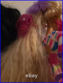 1992 Totally Hair Barbie with Hair Ties, Shoes, Original Dress Barbie Lot Extras