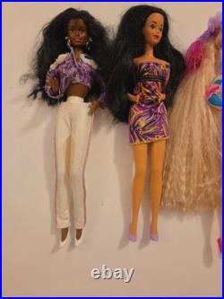 1992 Totally Hair Barbie with Hair Ties, Shoes, Original Dress Barbie Lot Extras