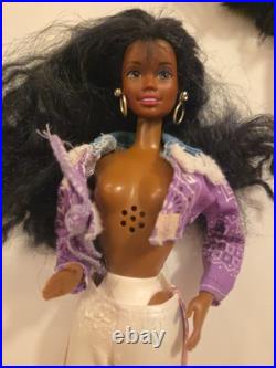 1992 Totally Hair Barbie with Hair Ties, Shoes, Original Dress Barbie Lot Extras