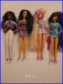 1992 Totally Hair Barbie with Hair Ties, Shoes, Original Dress Barbie Lot Extras