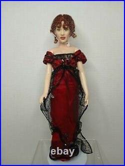 1999 Franklin Mint Rose from Titanic Vinyl Doll in Red and Black Ball Gown Dress