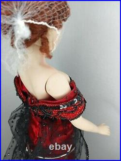 1999 Franklin Mint Rose from Titanic Vinyl Doll in Red and Black Ball Gown Dress