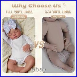 20 Sleeping Reborn Baby Doll Larry Soft Vinyl Lifelike Realistic Gift for Kids