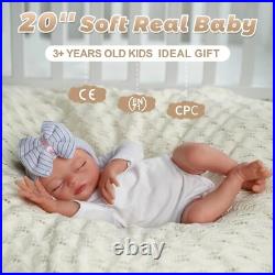 20 Sleeping Reborn Baby Doll Larry Soft Vinyl Lifelike Realistic Gift for Kids