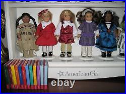 25th Anniversary Set of 12 Dolls American Girl Mini Doll Shelf Books Stands 2011