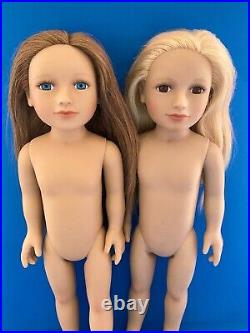 2 My Salon Dolls Mellie & Olivia Full Vinyl Human Hair 18 Dolls