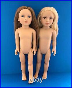 2 My Salon Dolls Mellie & Olivia Full Vinyl Human Hair 18 Dolls