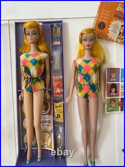 2 Vtg Barbie Color Magic Lot VHTF Stunning! All Original! Case Clothes Stand