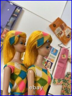 2 Vtg Barbie Color Magic Lot VHTF Stunning! All Original! Case Clothes Stand