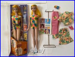 2 Vtg Barbie Color Magic Lot VHTF Stunning! All Original! Case Clothes Stand