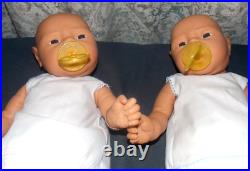 2 Vtg JESMAR Newborn Baby Anatomically Correct Twin Dolls! Boy & Girl/Spain/18