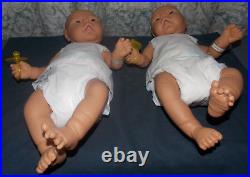 2 Vtg JESMAR Newborn Baby Anatomically Correct Twin Dolls! Boy & Girl/Spain/18