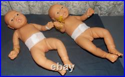 2 Vtg JESMAR Newborn Baby Anatomically Correct Twin Dolls! Boy & Girl/Spain/18