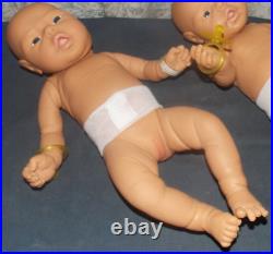 2 Vtg JESMAR Newborn Baby Anatomically Correct Twin Dolls! Boy & Girl/Spain/18