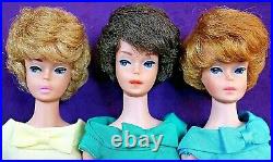 3 Vintage Barbie Bubblecut Lot Platinum Ash Blonde Fudge Brunette SO PRETTY BIN