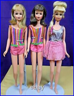 3 Vintage MOD TNT Blonde Brunette & Growin' Hair FRANCIE Barbie LOT OSS BIN