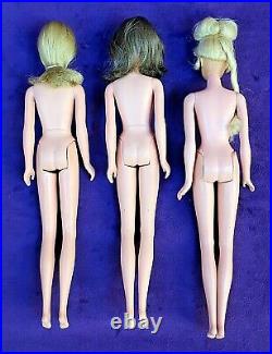 3 Vintage MOD TNT Blonde Brunette & Growin' Hair FRANCIE Barbie LOT OSS BIN