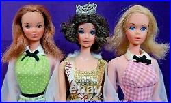 3 Vintage MOD TNT Quick Curl LOT Barbie Kelley Miss America Org OF Accs NICE BIN