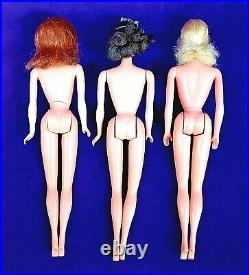 3 Vintage MOD TNT Quick Curl LOT Barbie Kelley Miss America Org OF Accs NICE BIN