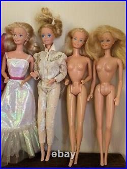 80s Superstar Era Barbie Ken 10 doll lot Dream Date PJ, Dream Glow + more dolls